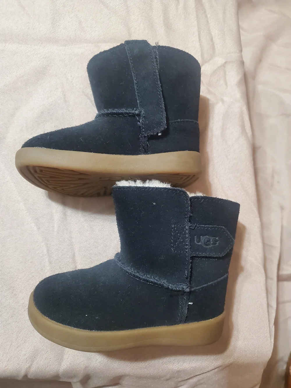 UGG Kids Black Suede Cozy Winter Boots